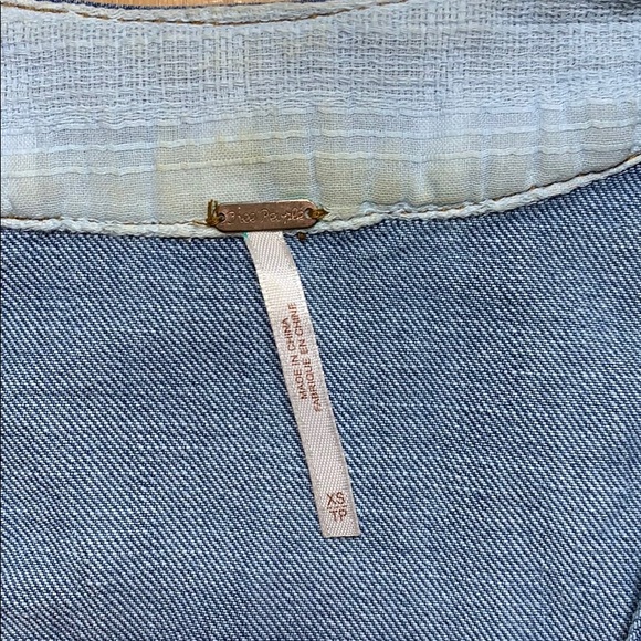 Free People Denim Dreaming Tunic Dress Jean XS - Picture 3 of 4